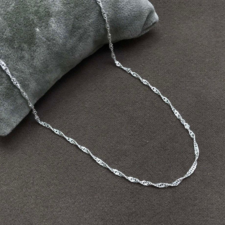 Stainless Steel  Silver twist Chain  45 Cm
